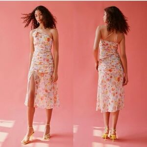 For Love & Lemons Desmona Floral Midi Dress Size Medium NWT